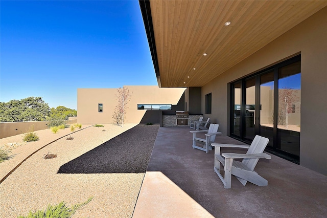 view of patio with an outdoor kitchen