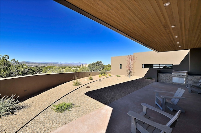 view of patio with exterior kitchen