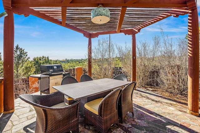 view of patio / terrace featuring a pergola