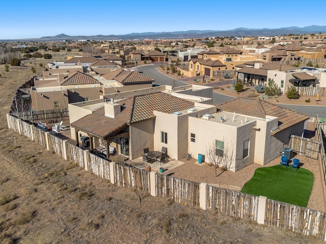 bird's eye view featuring a mountain view