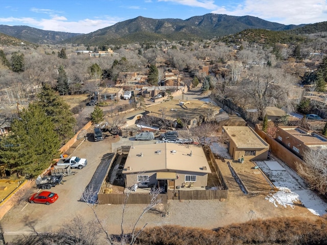 drone / aerial view with a mountain view