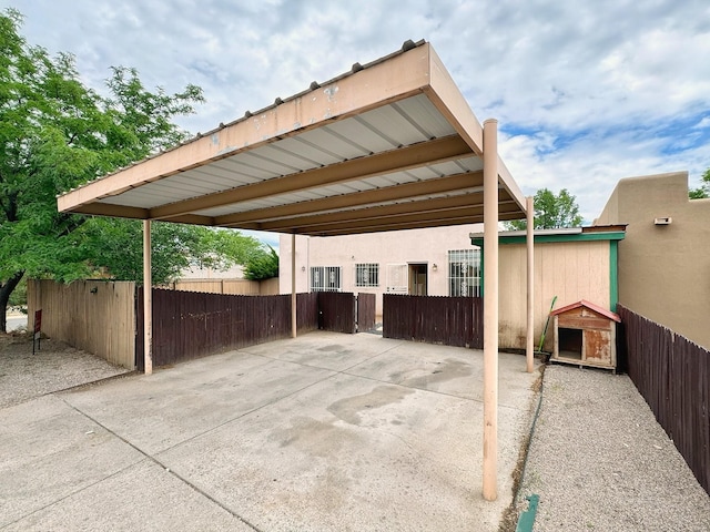 view of patio featuring a carport