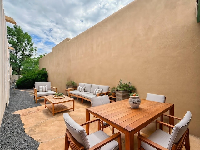 view of patio with an outdoor living space