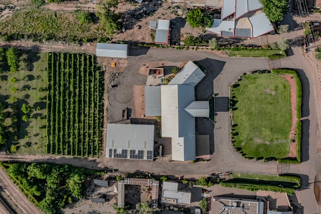 drone / aerial view with a rural view