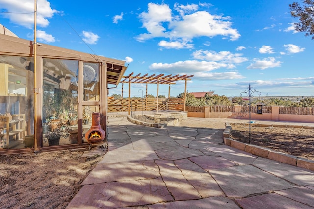 view of patio with a pergola