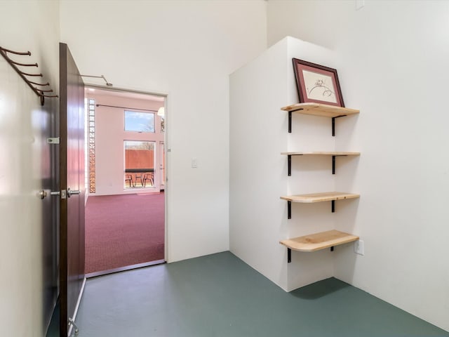 interior space with finished concrete floors