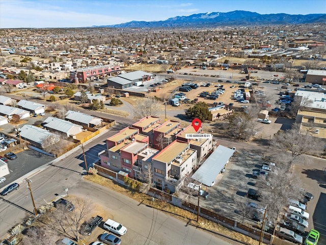 aerial view with a mountain view