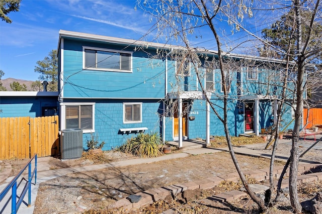 view of front of home with central AC