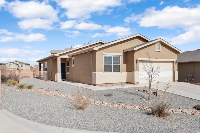 single story home featuring a garage