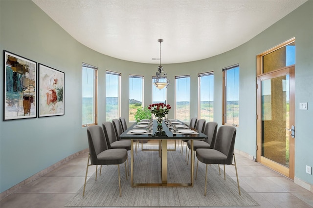 view of tiled dining area