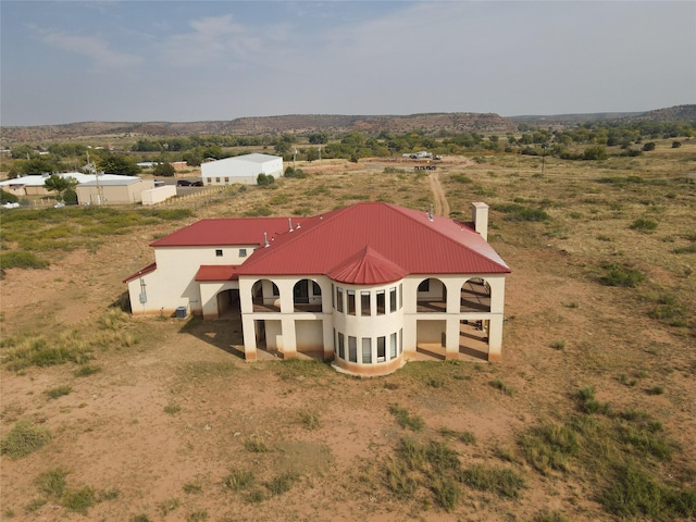 drone / aerial view with a rural view