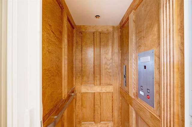 interior details featuring elevator