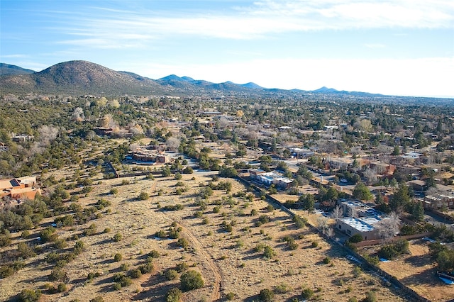 drone / aerial view with a mountain view