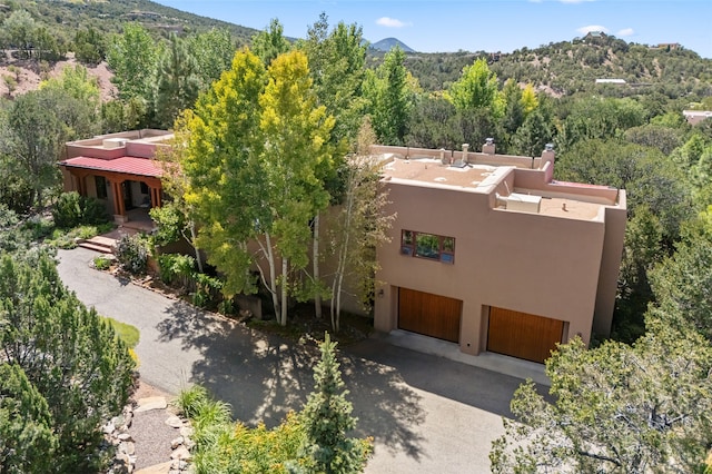 aerial view featuring a mountain view