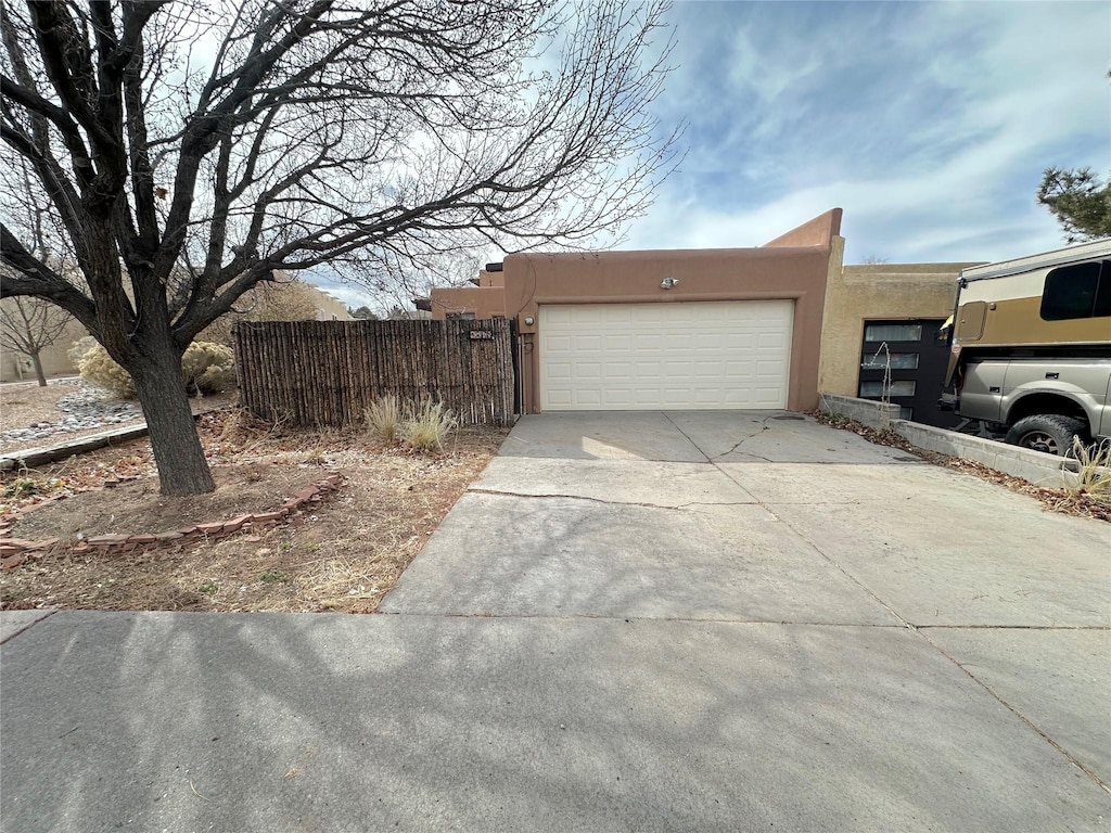 exterior space featuring a garage