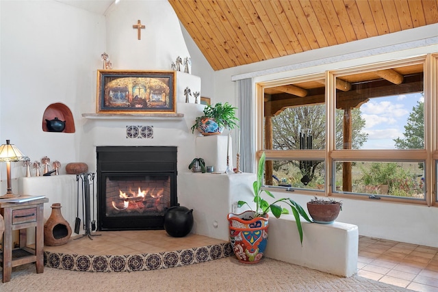 506 Dinkle, Edgewood, NM 87015 - living area with lofted ceiling and wood ceiling