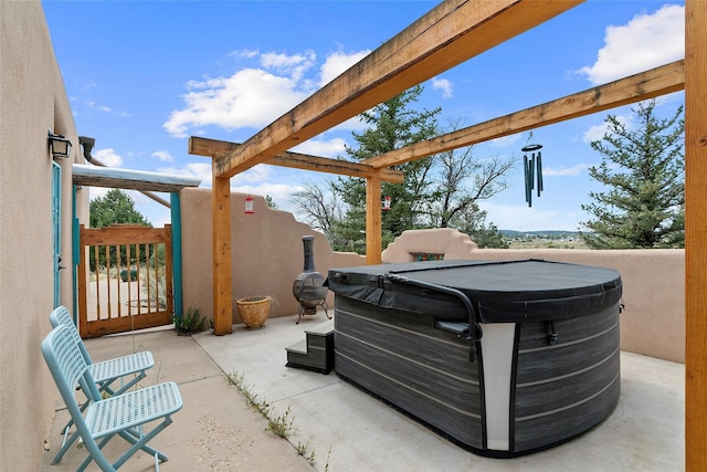 506 Dinkle, Edgewood, NM 87015 - view of patio with a hot tub