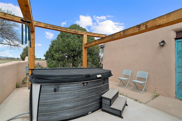 506 Dinkle, Edgewood, NM 87015 - view of patio / terrace featuring a hot tub