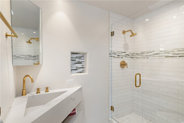 145 Brownell Howland, Santa Fe, NM 87501 - full bathroom with a stall shower and vanity