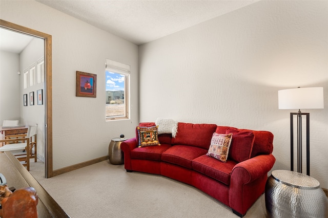 living room with carpet floors