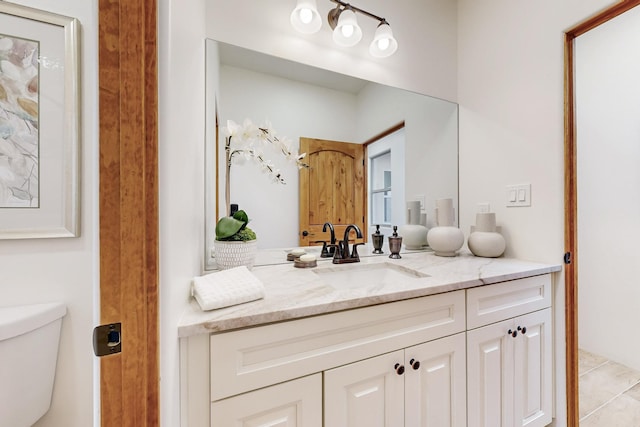 bathroom with toilet and vanity