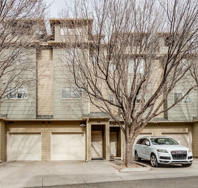 view of property featuring a garage