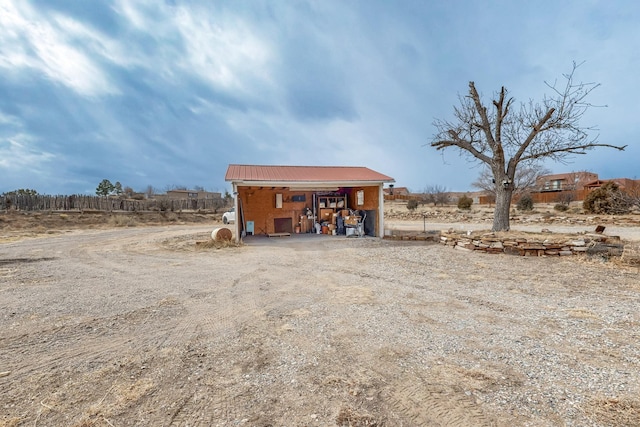 view of outbuilding with a rural view