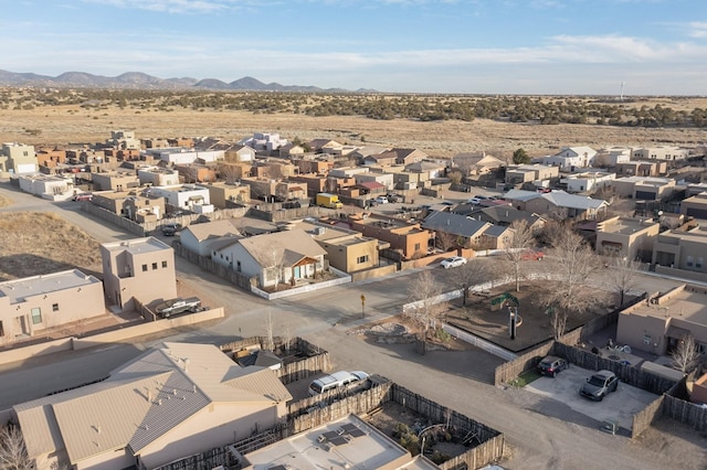 bird's eye view featuring a residential view and a mountain view