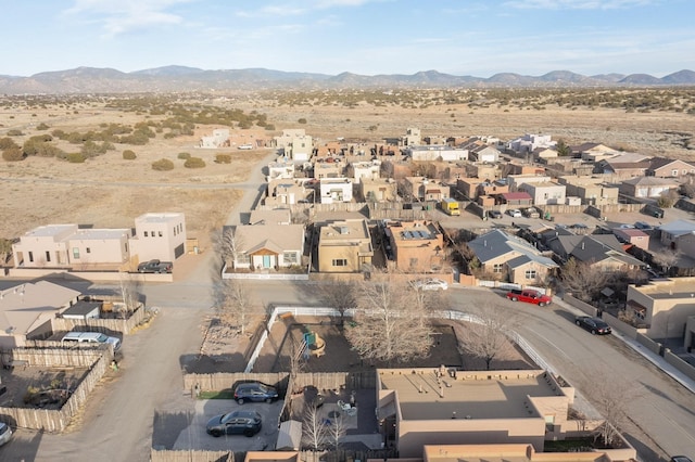 birds eye view of property featuring a residential view and a mountain view