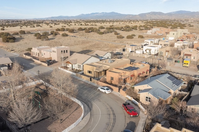 drone / aerial view with a mountain view and a residential view