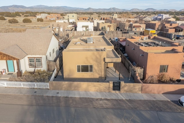 aerial view with a residential view and a mountain view