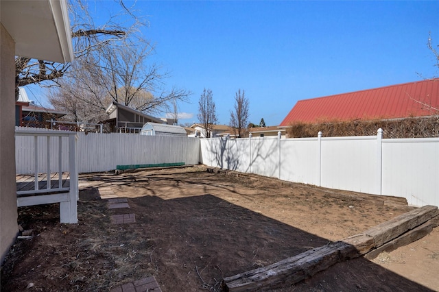 view of yard featuring a fenced backyard