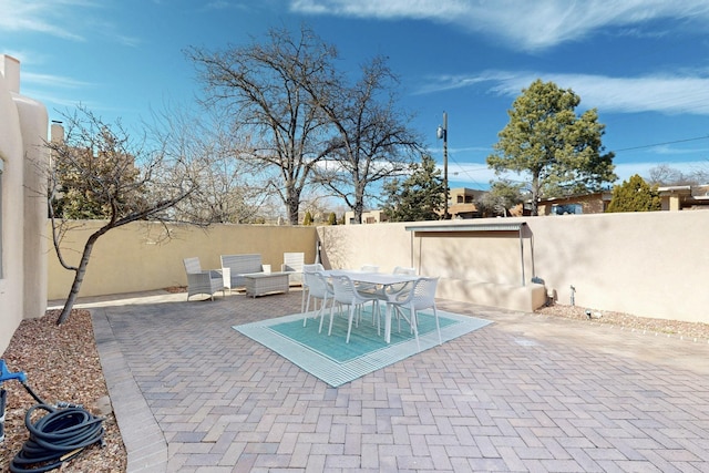 view of patio featuring a fenced backyard