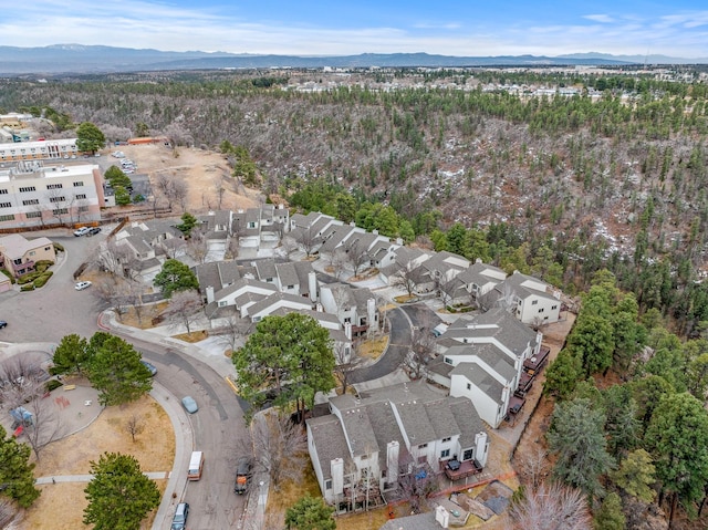 bird's eye view with a residential view and a mountain view