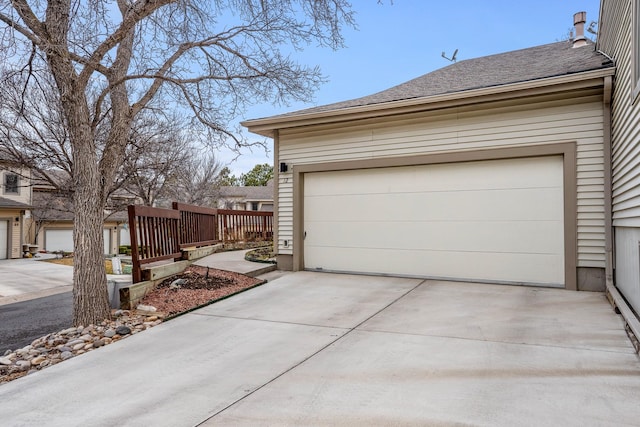 garage with driveway