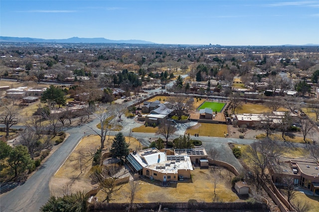 aerial view with a residential view and a mountain view