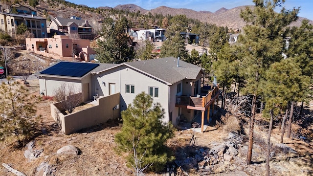 bird's eye view featuring a residential view and a mountain view