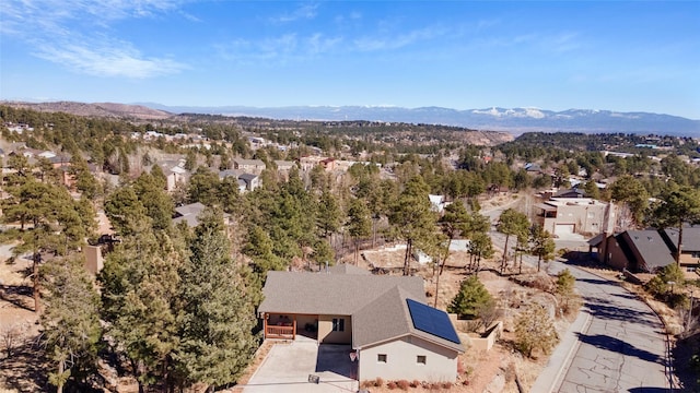 birds eye view of property featuring a residential view and a mountain view