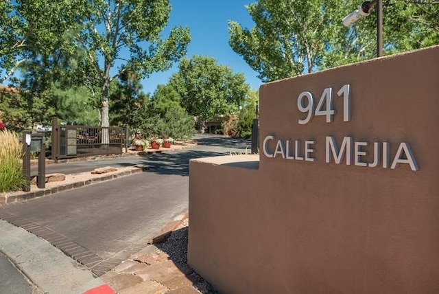 view of community sign