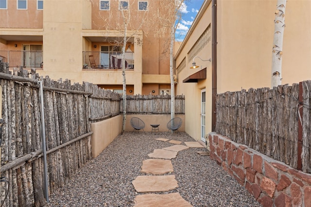 view of yard featuring fence