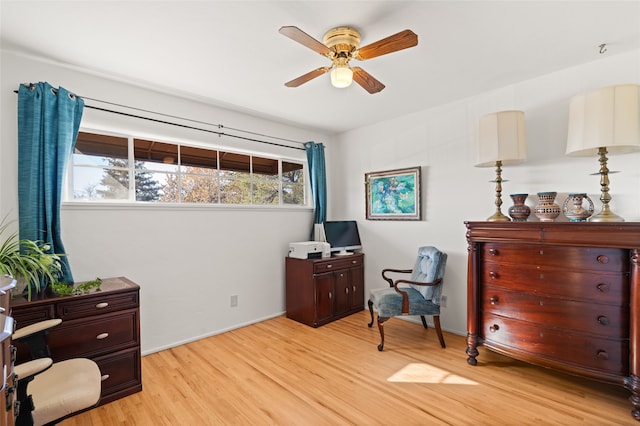 1115 N Luna Cir, Santa Fe, NM 87501 - sitting room with ceiling fan and light wood-type flooring