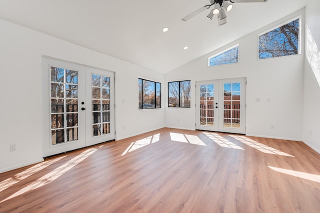 interior space featuring french doors and light wood-style floors