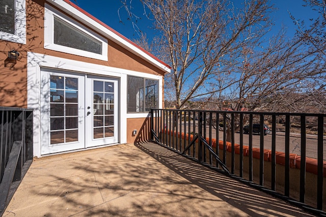 balcony with french doors