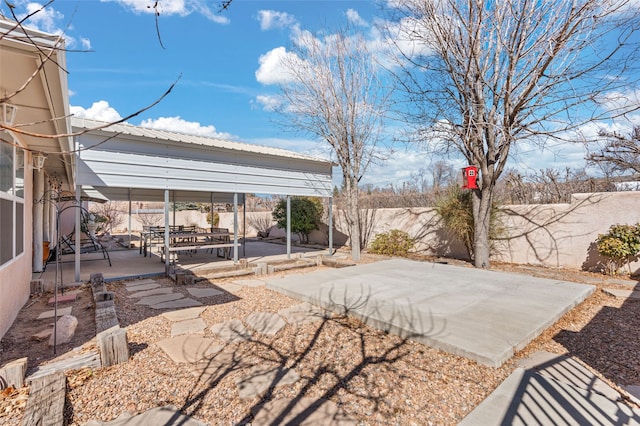 view of patio featuring a fenced backyard