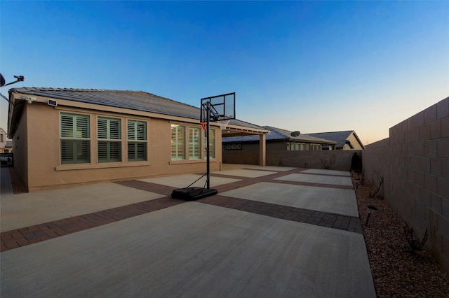 exterior space featuring a fenced backyard