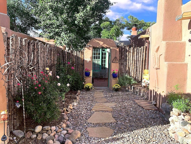 220 Irvine Unit B, Santa Fe, NM 87501 - fenced yard featuring a gate