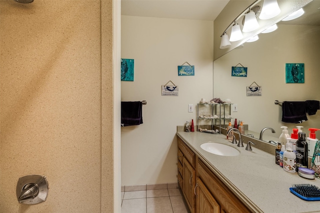 bathroom featuring vanity and tile patterned floors