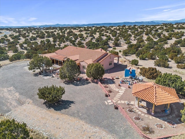 aerial view featuring a mountain view