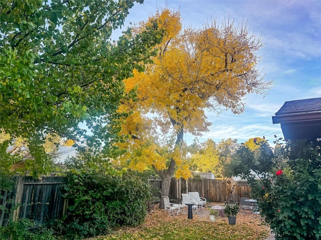 view of yard featuring fence