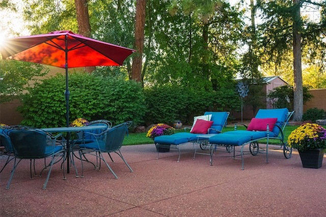 view of patio with outdoor dining area